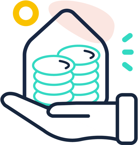 icon of a hand collecting rent