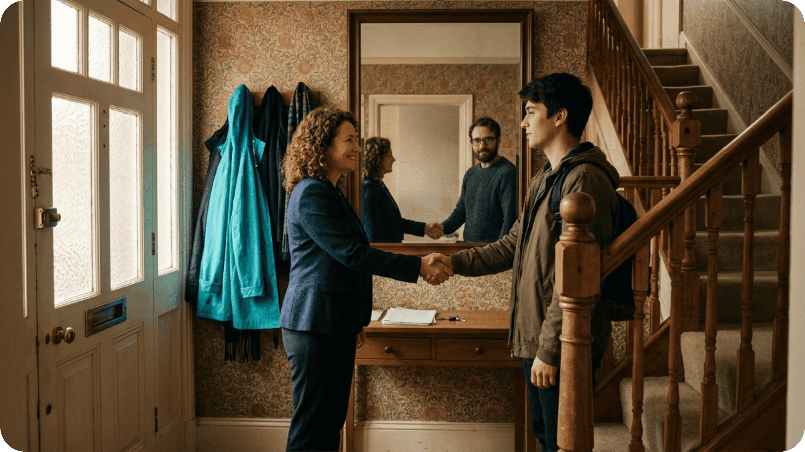 A fake tenant in a mirror